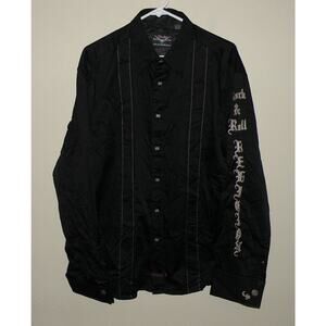 Fender Custom Shop LA Rock & Roll Religion Men’s XL LS Shirt Black Graphic Print